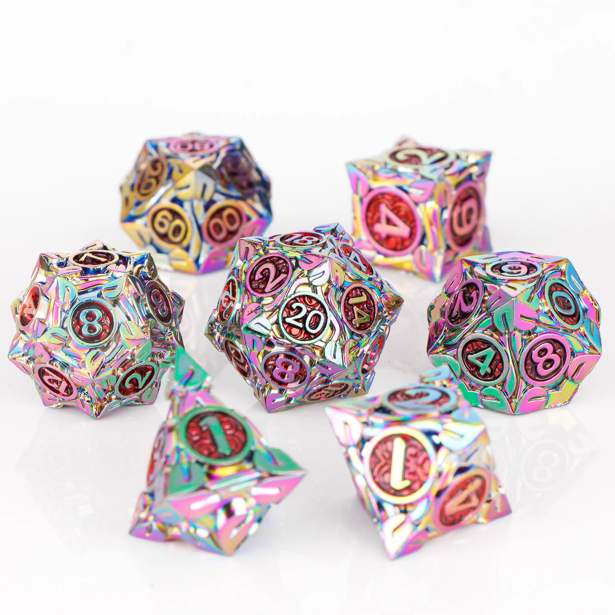 Runeforge Metal Dice — 7-Piece Fantasy RPG Sets