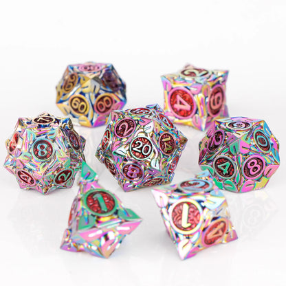 Runeforge Metal Dice — 7-Piece Fantasy RPG Sets
