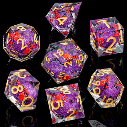 Enchanted Liquid Core Dice — 7-Piece Resin RPG Set