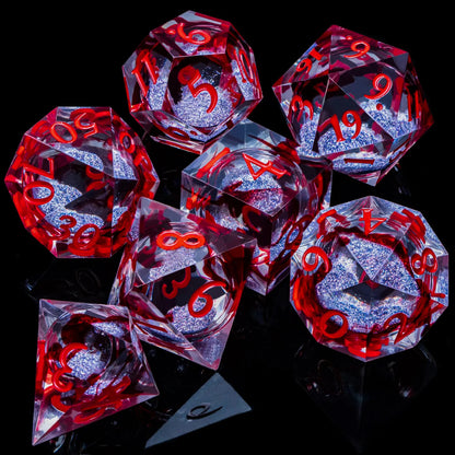 Enchanted Liquid Core Dice — 7-Piece Resin RPG Set