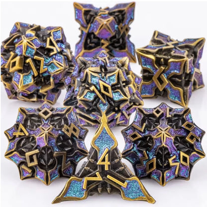 Runeforge Metal Dice — 7-Piece Fantasy RPG Sets