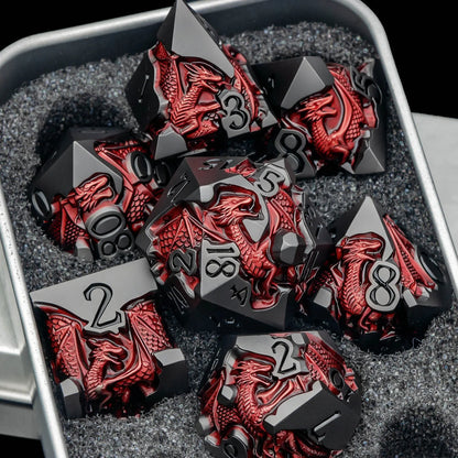 Dragonbound Metal Dice — 7-Piece RPG Set