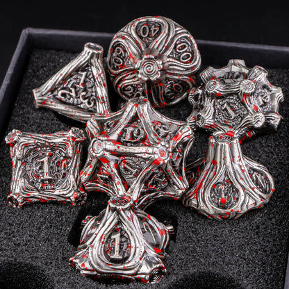 Arcane & Clockwork Metal Dice Sets — 7-Piece D&D RPG Dice