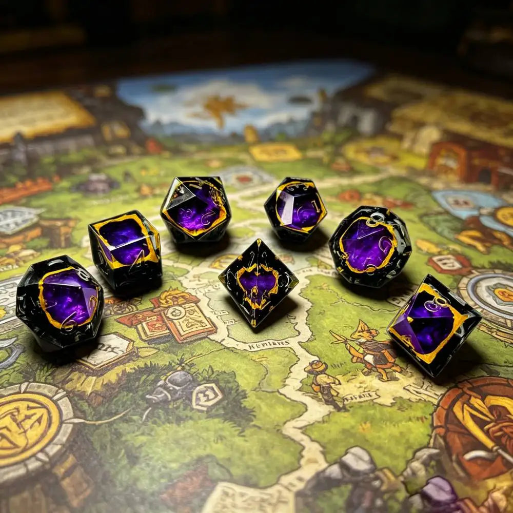 Nebula & Planet Resin Dice — 7-Piece RPG Sets