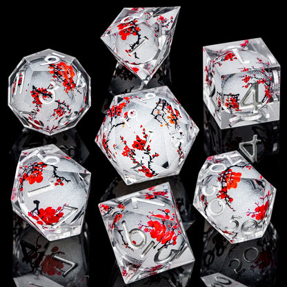 Enchanted Liquid Core Dice — 7-Piece Resin RPG Set