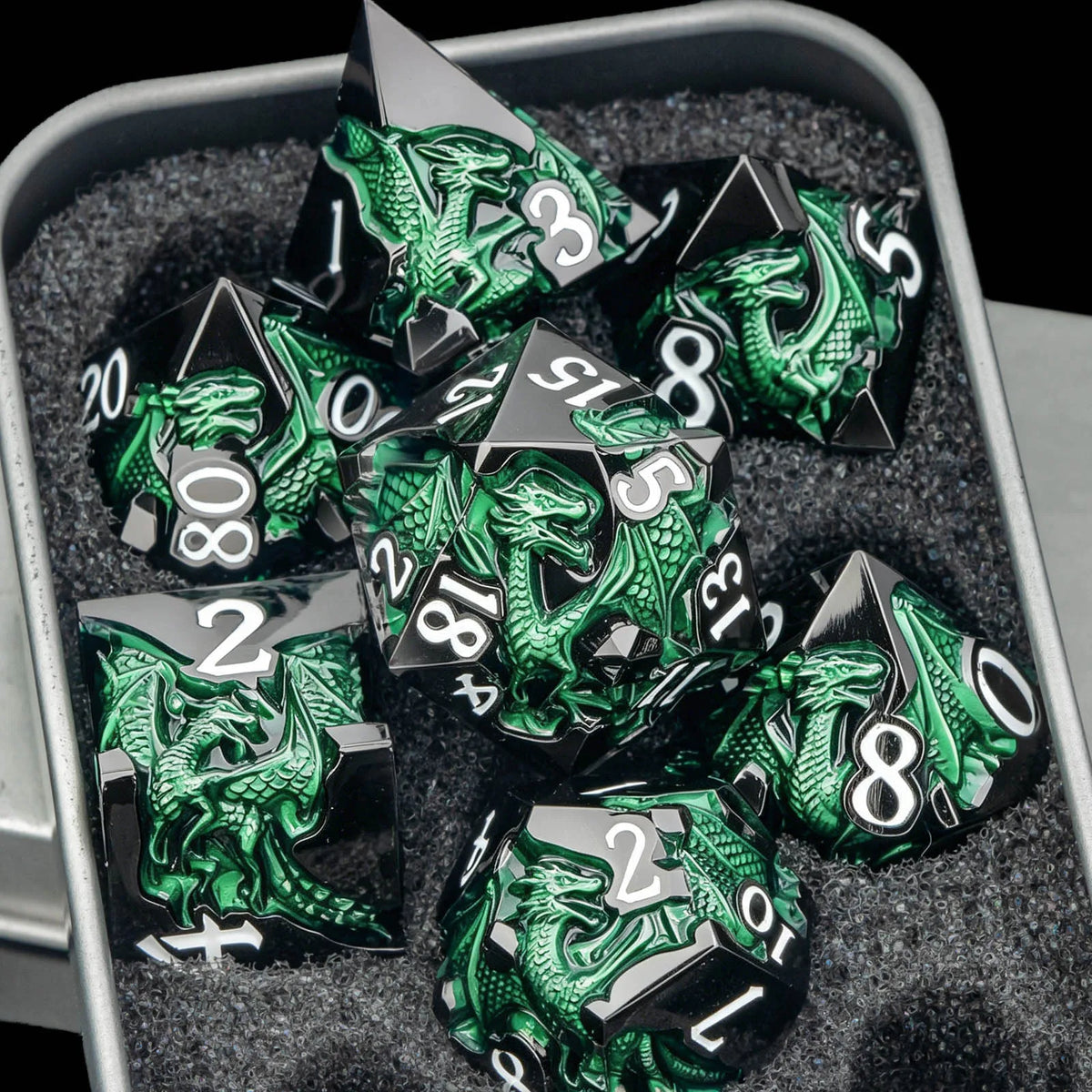 Dragonbound Metal Dice — 7-Piece RPG Set