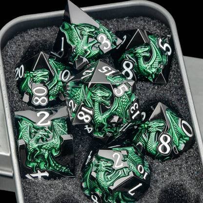 Dragonbound Metal Dice — 7-Piece RPG Set