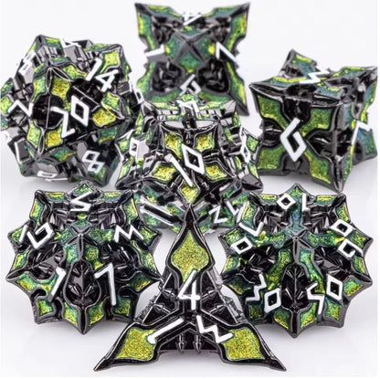 Runeforge Metal Dice — 7-Piece Fantasy RPG Sets