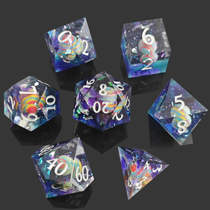 Nebula & Planet Resin Dice — 7-Piece RPG Sets