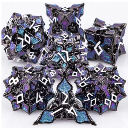 Runeforge Metal Dice — 7-Piece Fantasy RPG Sets