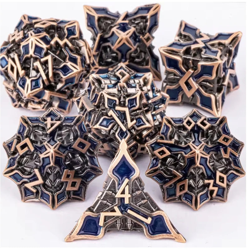 Runeforge Metal Dice — 7-Piece Fantasy RPG Sets