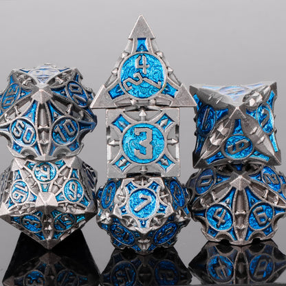 Runeforge Metal Dice — 7-Piece Fantasy RPG Sets