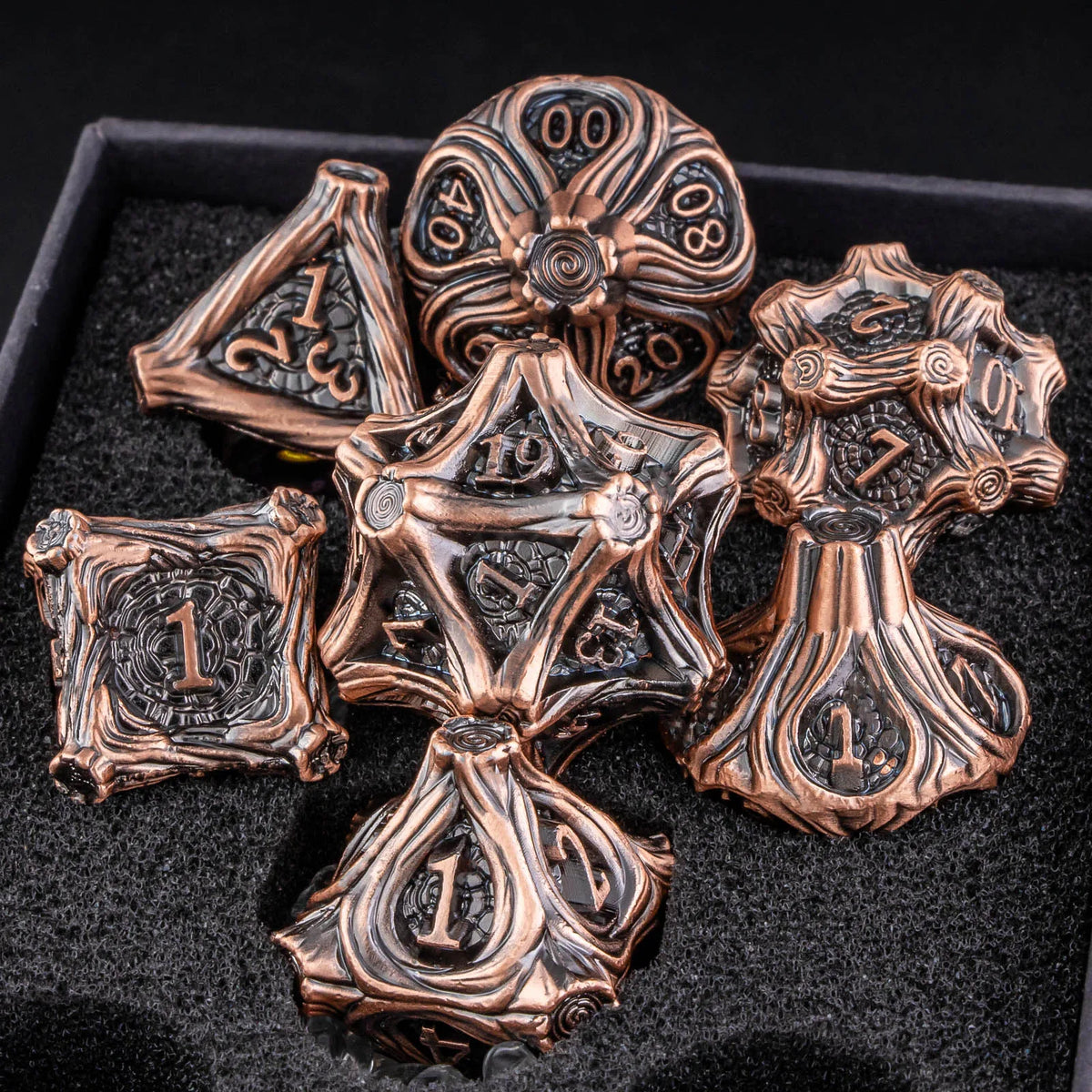 Arcane & Clockwork Metal Dice Sets — 7-Piece D&D RPG Dice