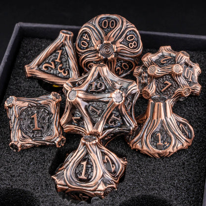 Arcane & Clockwork Metal Dice Sets — 7-Piece D&D RPG Dice
