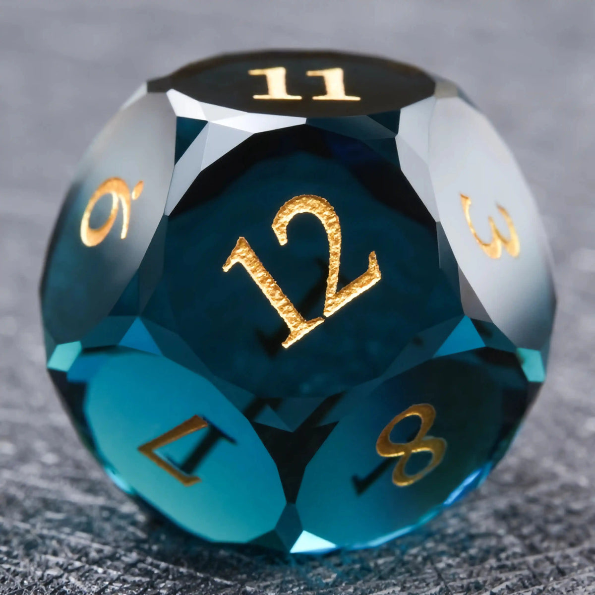 Deepsea Blue Glass RPG Dice — Complete 7-Piece Set