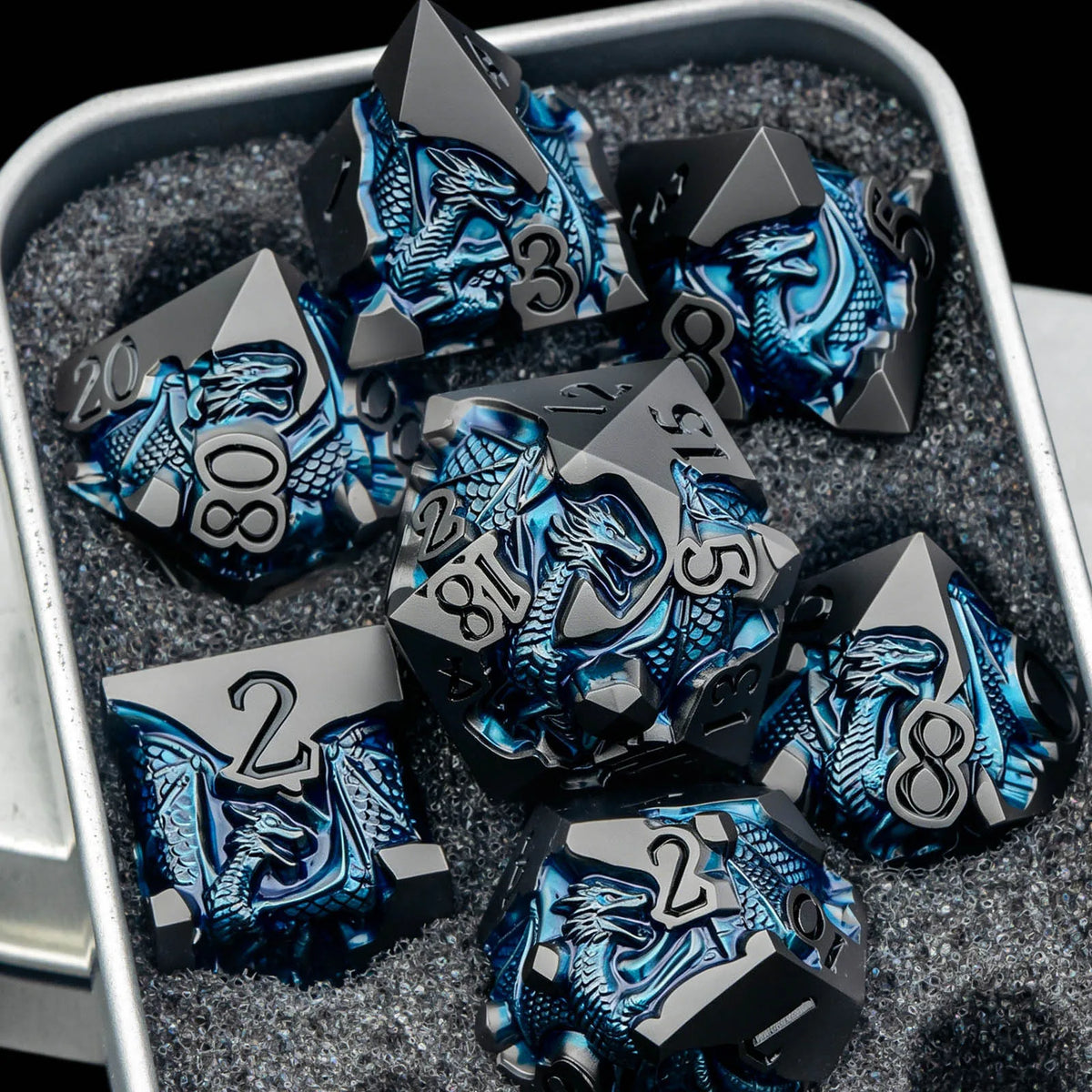 Dragonbound Metal Dice — 7-Piece RPG Set