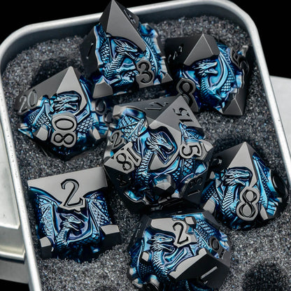 Dragonbound Metal Dice — 7-Piece RPG Set