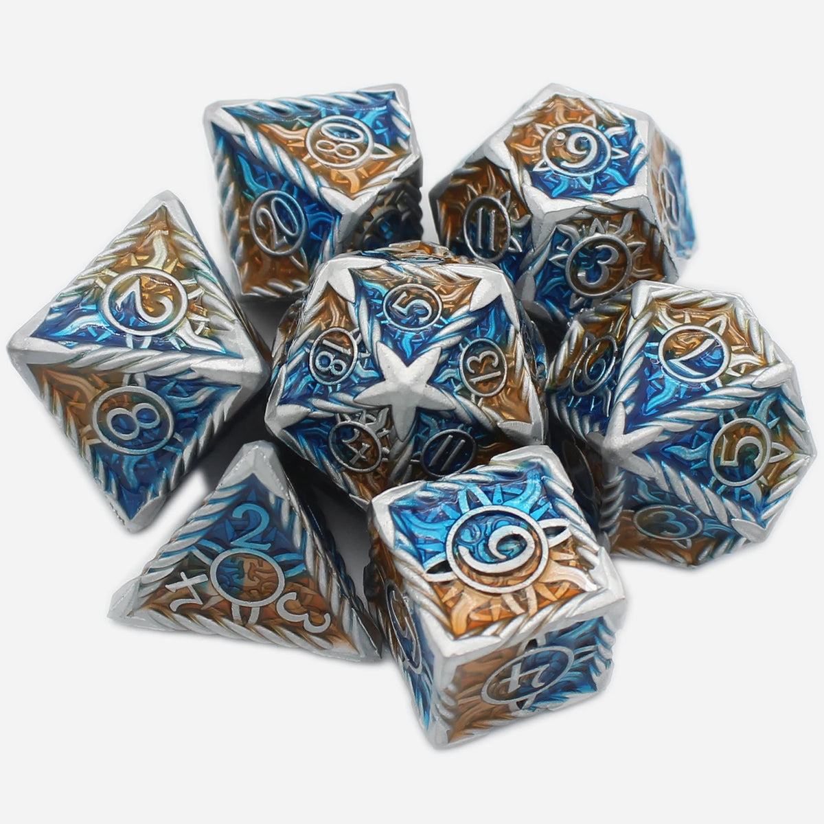 Astral Sigil Metal Dice — 7-Piece RPG Set