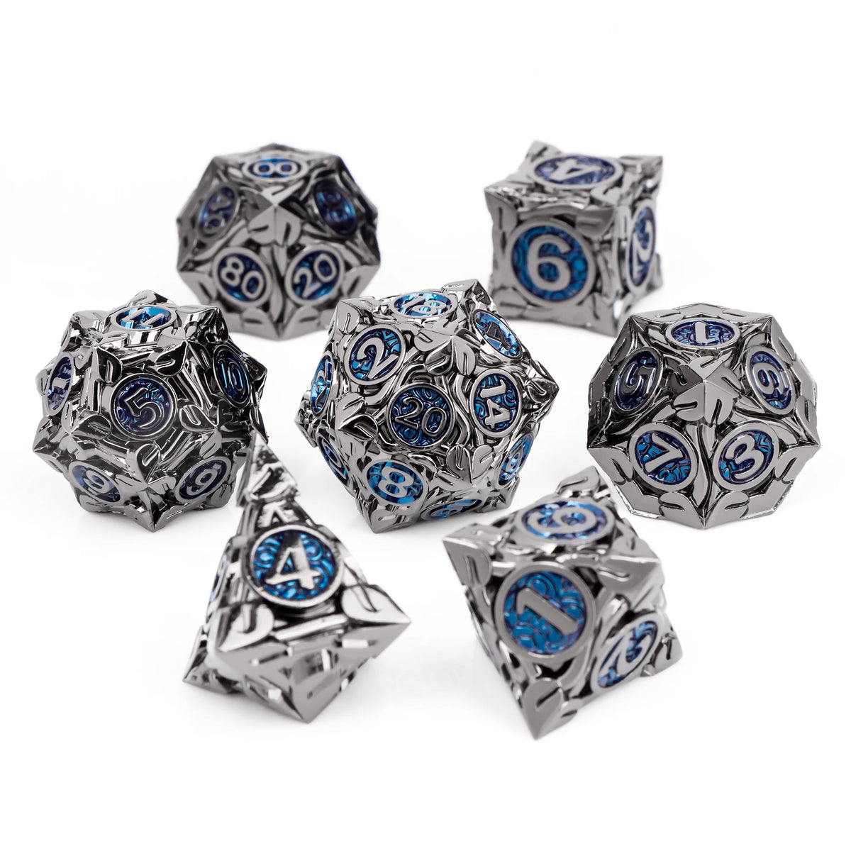 Runeforge Metal Dice — 7-Piece Fantasy RPG Sets