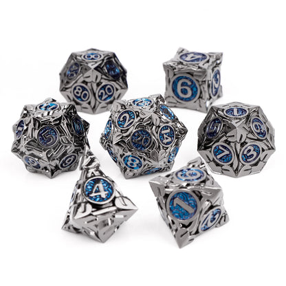 Runeforge Metal Dice — 7-Piece Fantasy RPG Sets