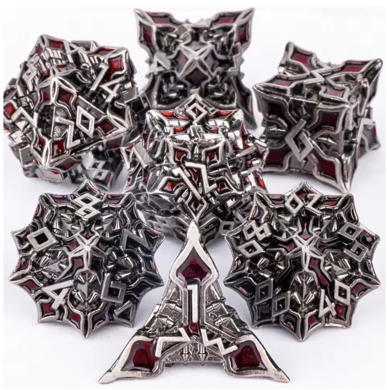 Runeforge Metal Dice — 7-Piece Fantasy RPG Sets