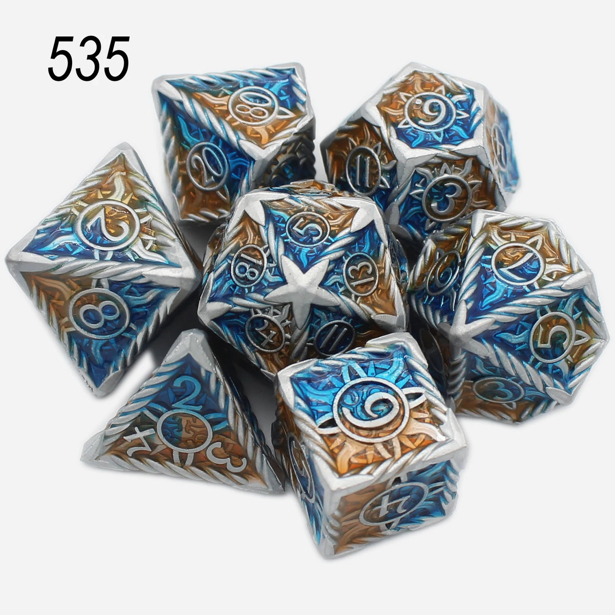 Astral Sigil Metal Dice — 7-Piece RPG Set