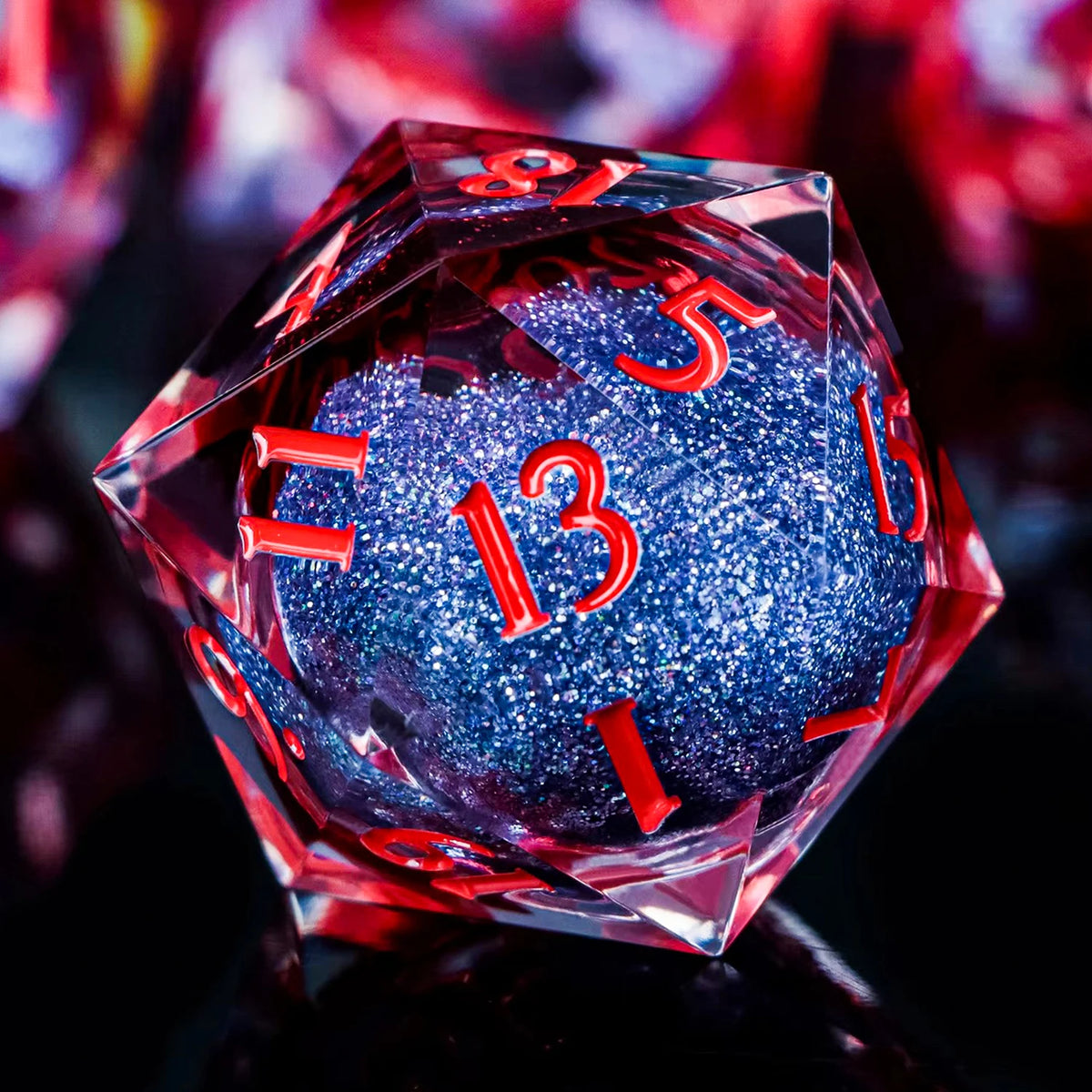 Enchanted Liquid Core Dice — 7-Piece Resin RPG Set