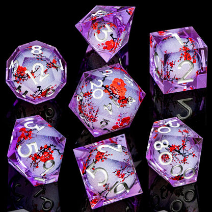 Enchanted Liquid Core Dice — 7-Piece Resin RPG Set