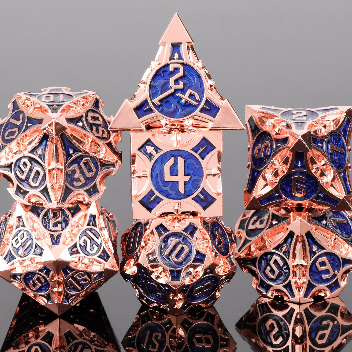 Runeforge Metal Dice — 7-Piece Fantasy RPG Sets