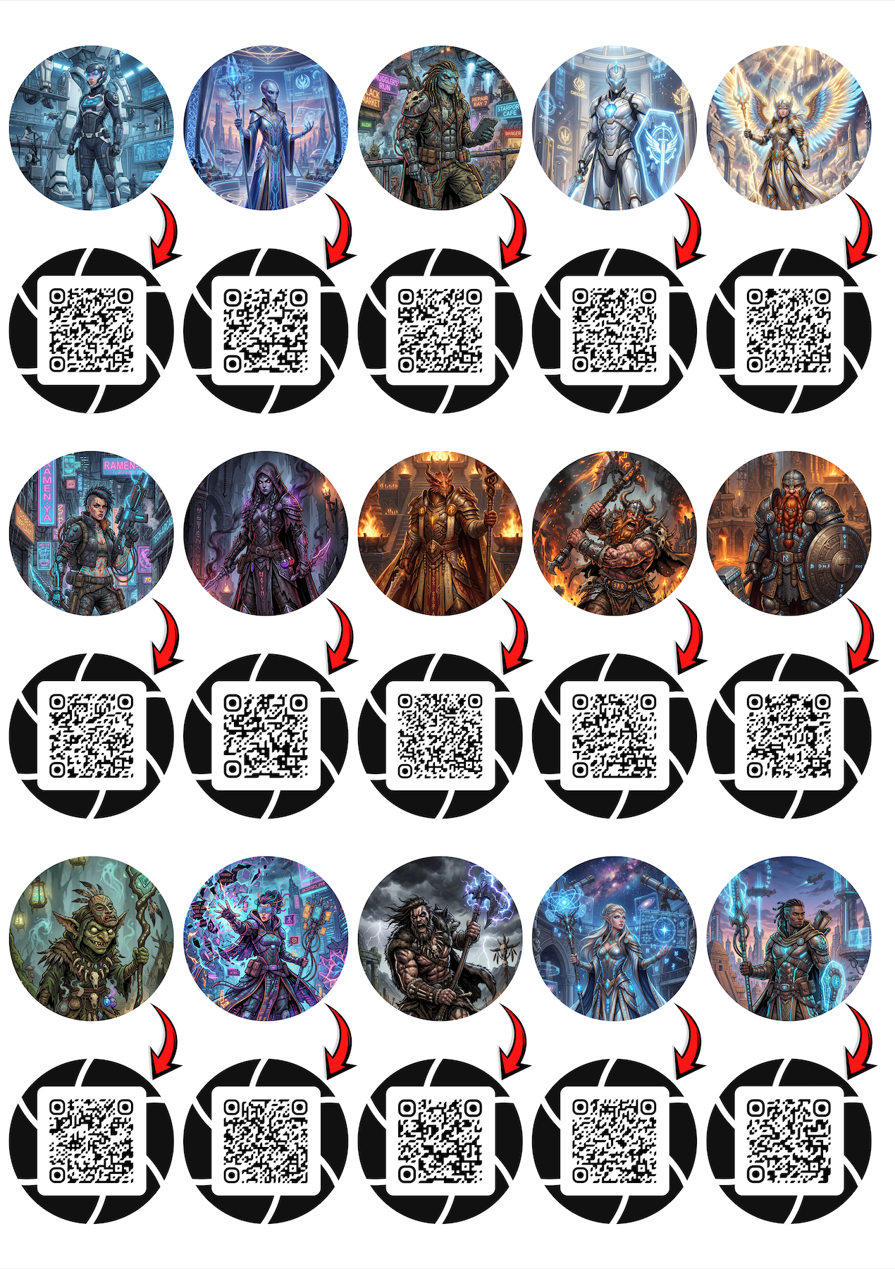 Character Sheet Round Tokens – 40 mm Crafting Guide