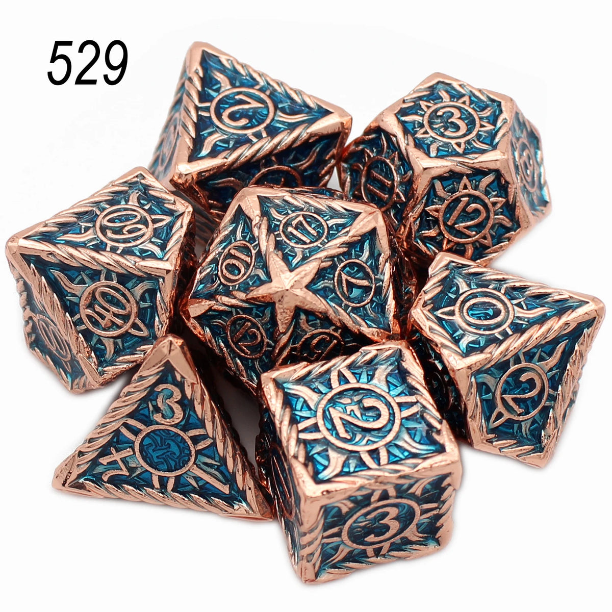 Astral Sigil Metal Dice — 7-Piece RPG Set