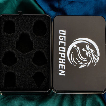 Elderwood Metal Dice — Sculpted Root RPG Sets