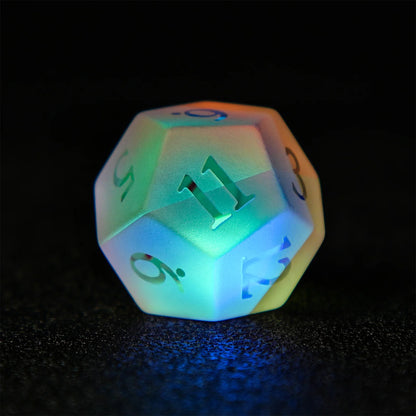Aurora Frost Iridescent RPG Dice — Complete 7-Piece Set