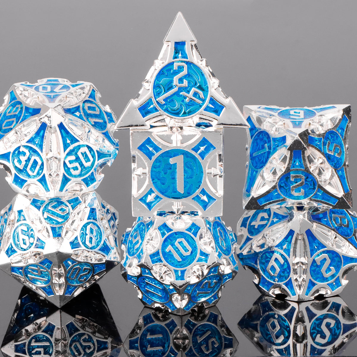 Runeforge Metal Dice — 7-Piece Fantasy RPG Sets