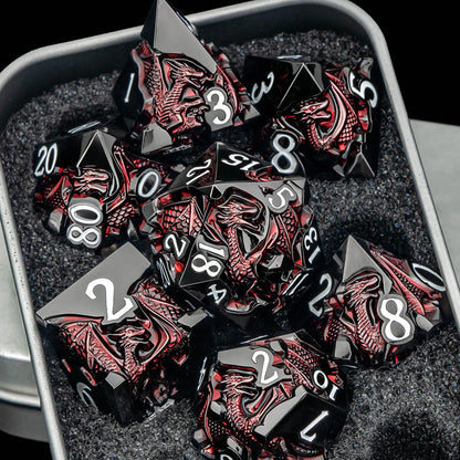 Dragonbound Metal Dice — 7-Piece RPG Set