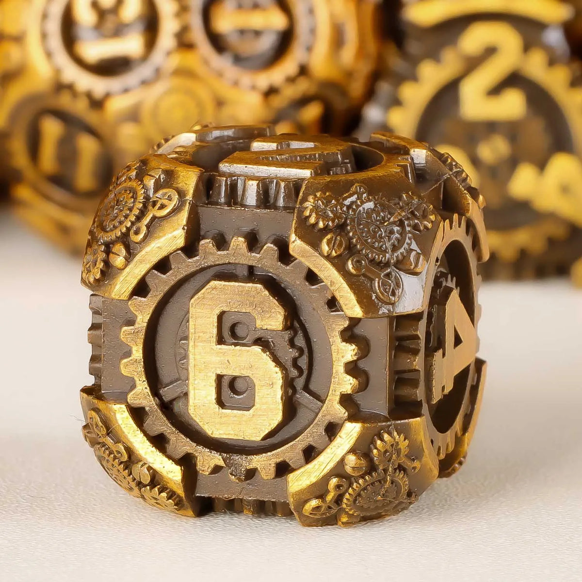 Arcane & Clockwork Metal Dice Sets — 7-Piece D&D RPG Dice