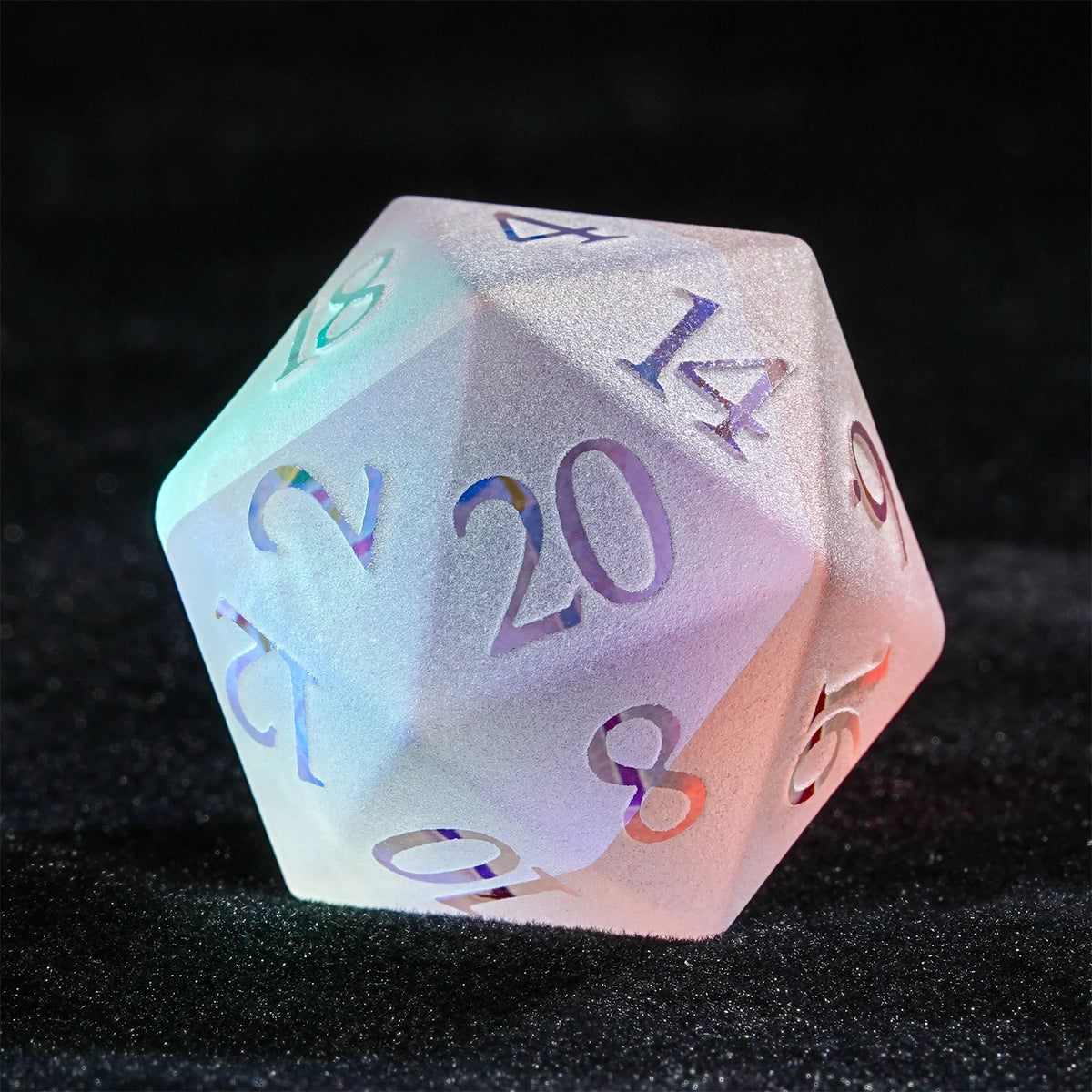Aurora Frost Iridescent RPG Dice — Complete 7-Piece Set