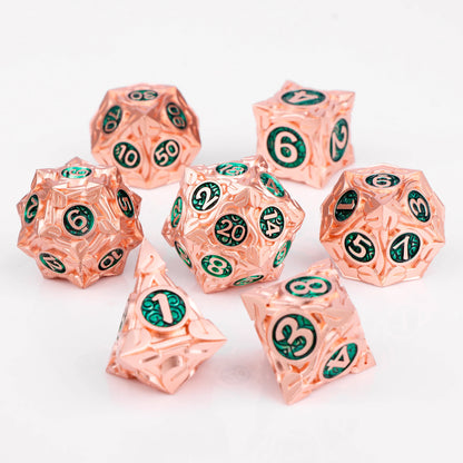 Runeforge Metal Dice — 7-Piece Fantasy RPG Sets