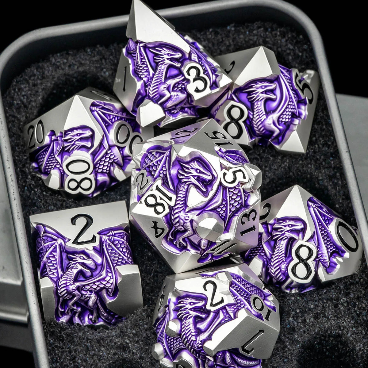 Dragonbound Metal Dice — 7-Piece RPG Set