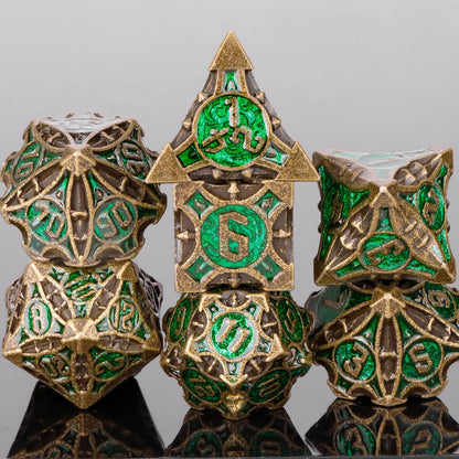 Runeforge Metal Dice — 7-Piece Fantasy RPG Sets