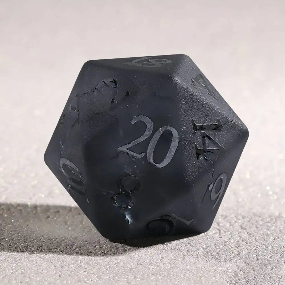 Shadowstone Grey RPG Dice — Complete 7-Piece Set