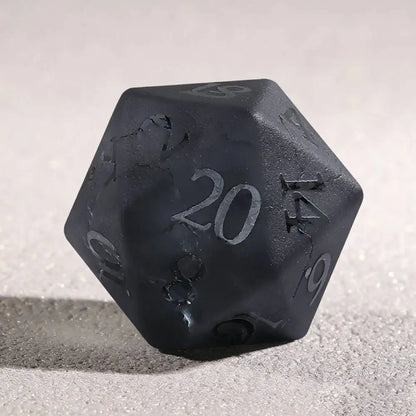Shadowstone Grey RPG Dice — Complete 7-Piece Set