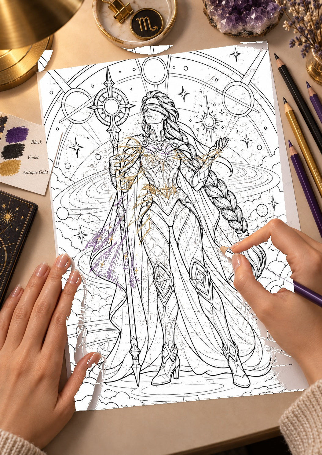 Aevora Coloring Character Sheet 5