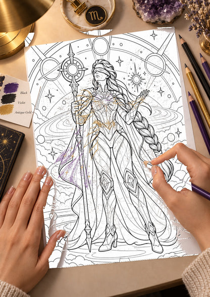 Aevora Coloring Character Sheet 5