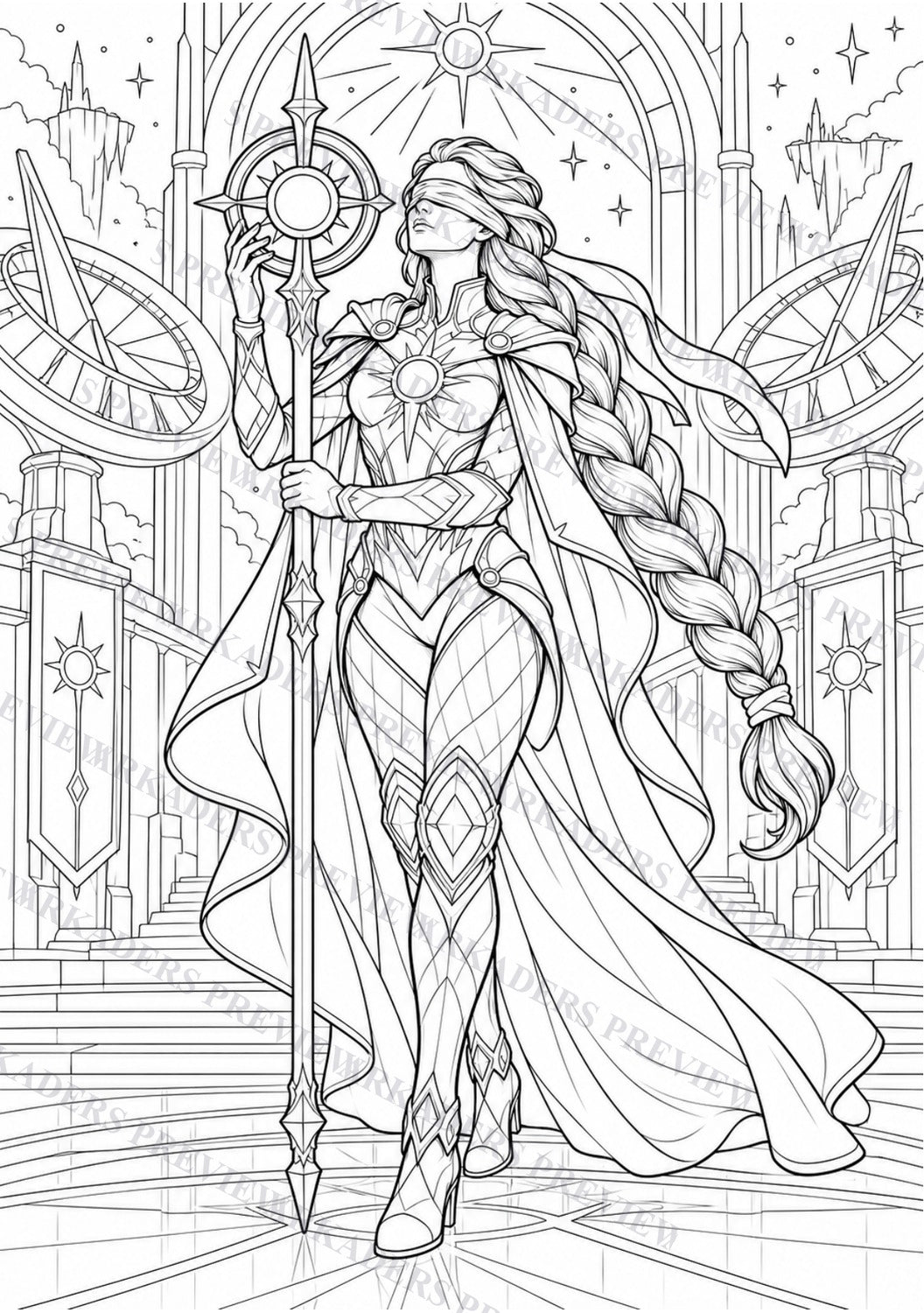 Aevora Coloring Character Sheet 12