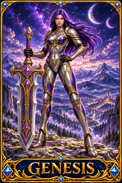 Included Token - Card artwork — GENESIS-01 — enlarged preview of a mini foldable token in the PDF