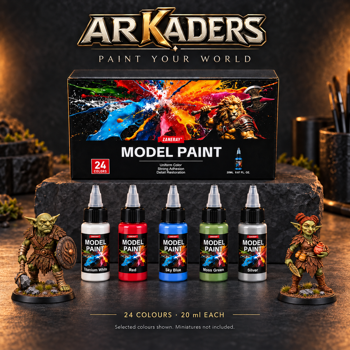 ARKADERS painting collection — ZANERAY 24 x 20 ml acrylic set with miniature inspiration