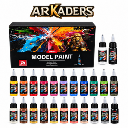 ZANERAY model paint set — original packaging and 24 bottles of 20 ml