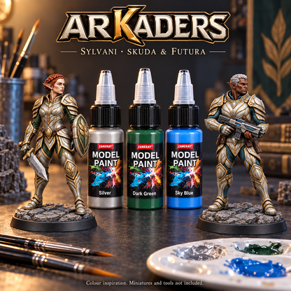Sylvani — Serath and Orynd colour inspiration with model paints; miniatures not included