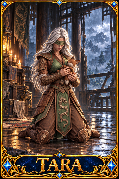 Included Token - Card artwork — TARA-11 — enlarged preview of a mini foldable token in the PDF